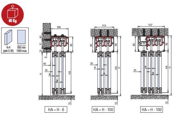 Metalglas Bonomi Комплект раздвижных дверей  Po-230  - Вид №1