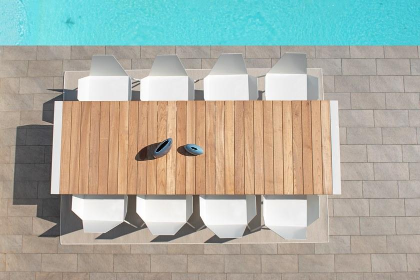 Lgtek Прямоугольный стол из алюминия и тика Oscar sun-id-1484516 - Вид №4