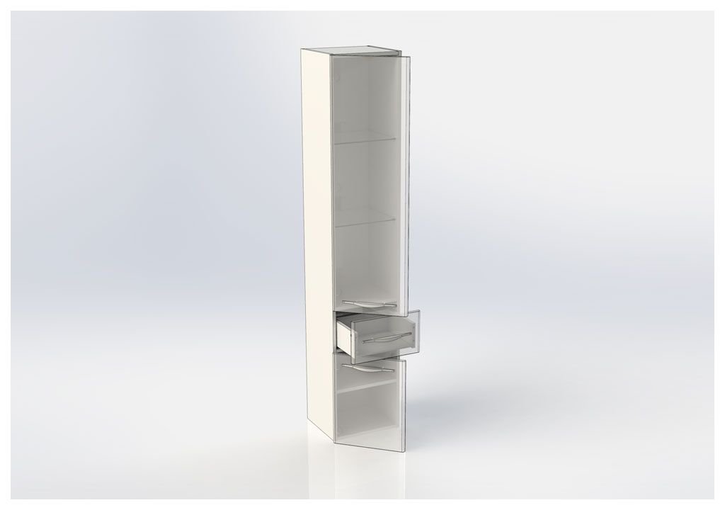 Шкаф-пенал для ванной Aquanet Ирвин 35 L белый 00205912 - Вид №3