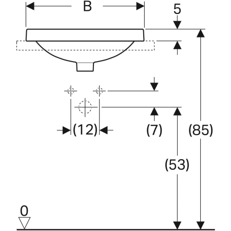500.718.01.2 Встраиваемая раковина Geberit VariForm овальной формы Geberit  - Вид №3