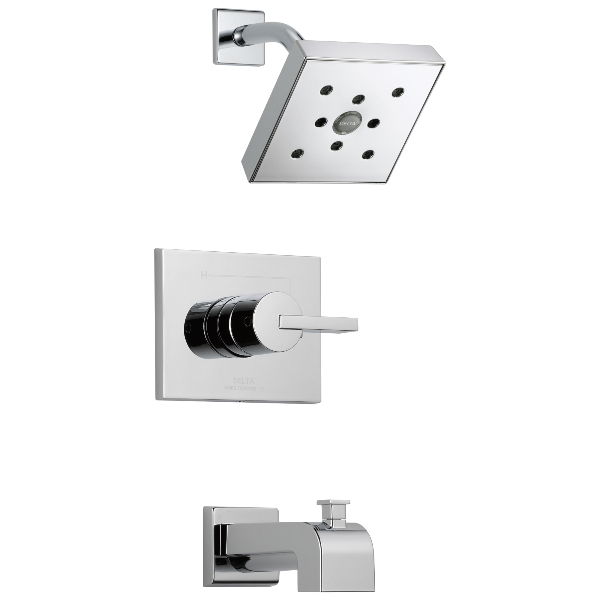 T14453-H2O Monitor® 14 Series H2Okinetic® для ванны и душа Delta Faucet Vero Хром