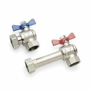 REHAU Комплект двух угловых шаровых кранов REHAU HKV/HLV 1'' ВВ с накидной гайкой 2 шт