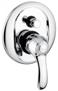 22019BC Внутристенный смеситель Harmony на  выхода, цвет белый-хром
