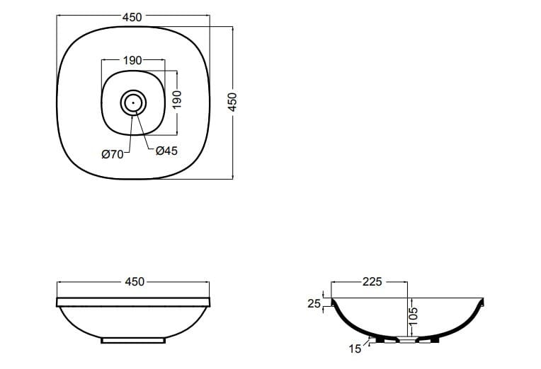 Керамическая квадратная раковина Axa Wild ARCH-00039929 - Вид №8
