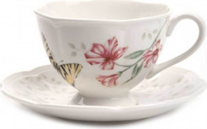 10554192 Lenox Чашка чайная с блюдцем Lenox "Бабочки на лугу.Бабочка-Парус" 240мл Фарфор