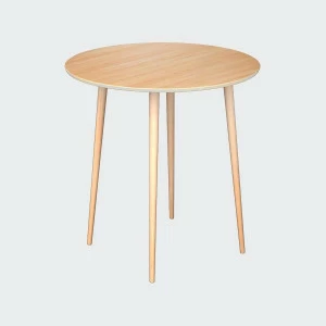 Обеденный стол круглый шпон белый 80 см "Спутник" WOODI  00-3966035 Бежевый;белый