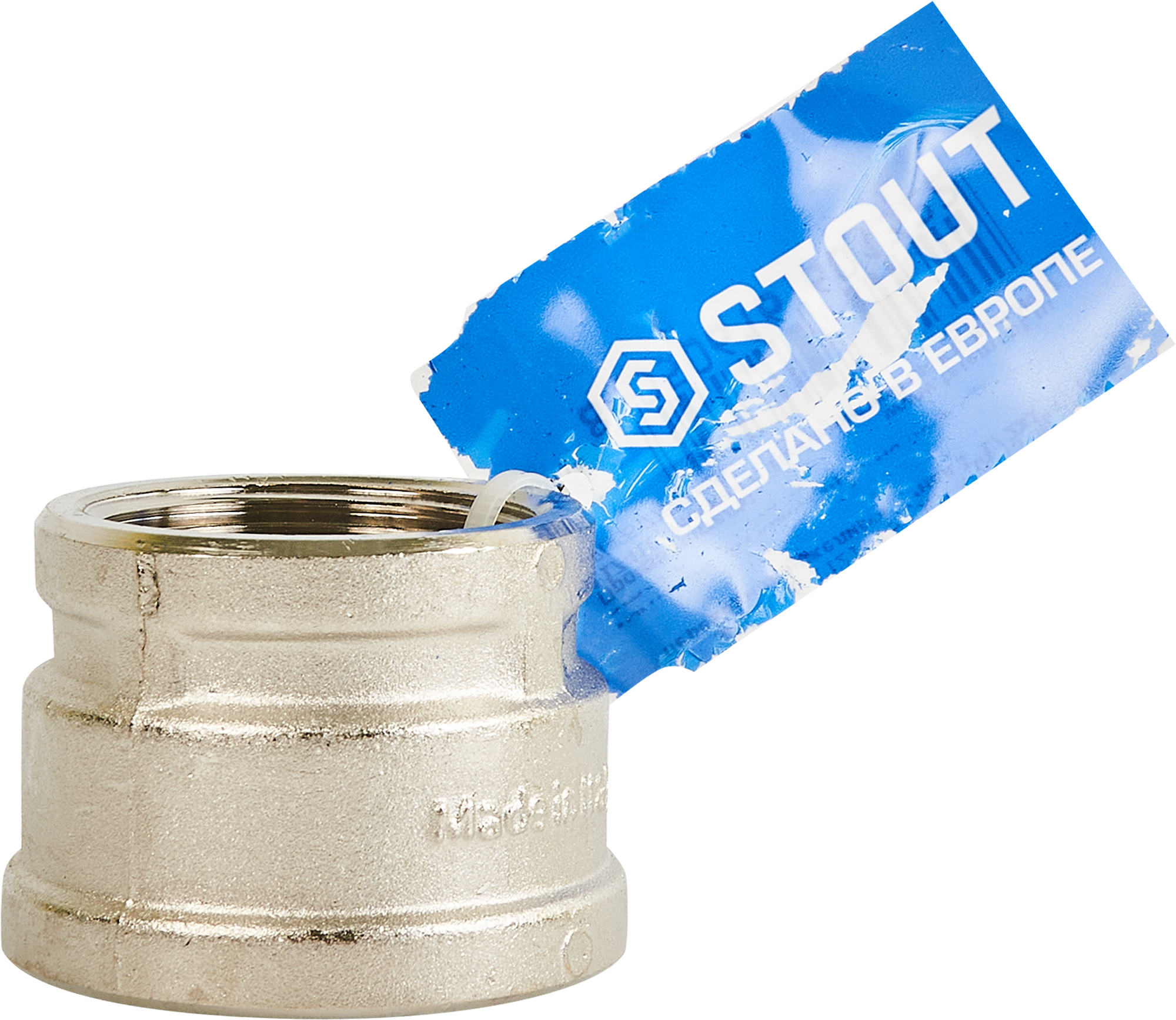 Переходная муфта STOUT 1½"×1¼" никелированная латунь 82238885 STLM-0022642 - Вид №2
