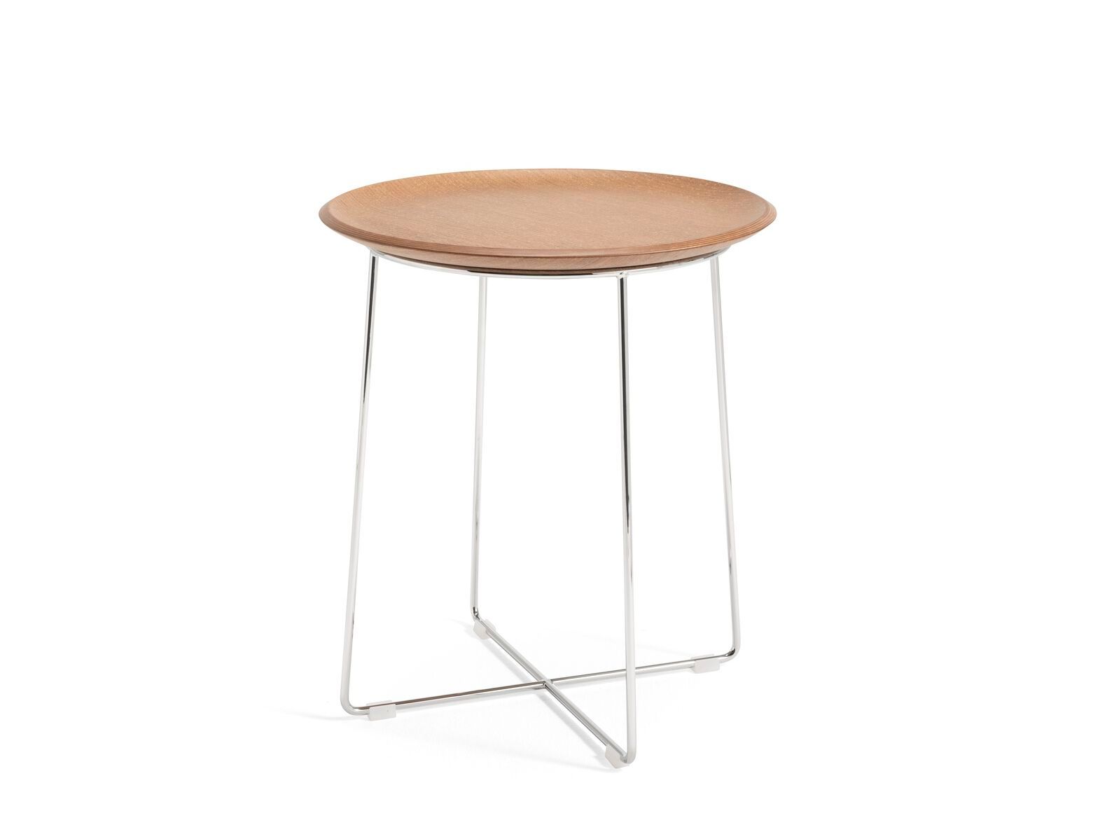 Круглый стальной и деревянный журнальный столик с подносом Kartell Smart Wood ARCH-00060806 - Вид №10