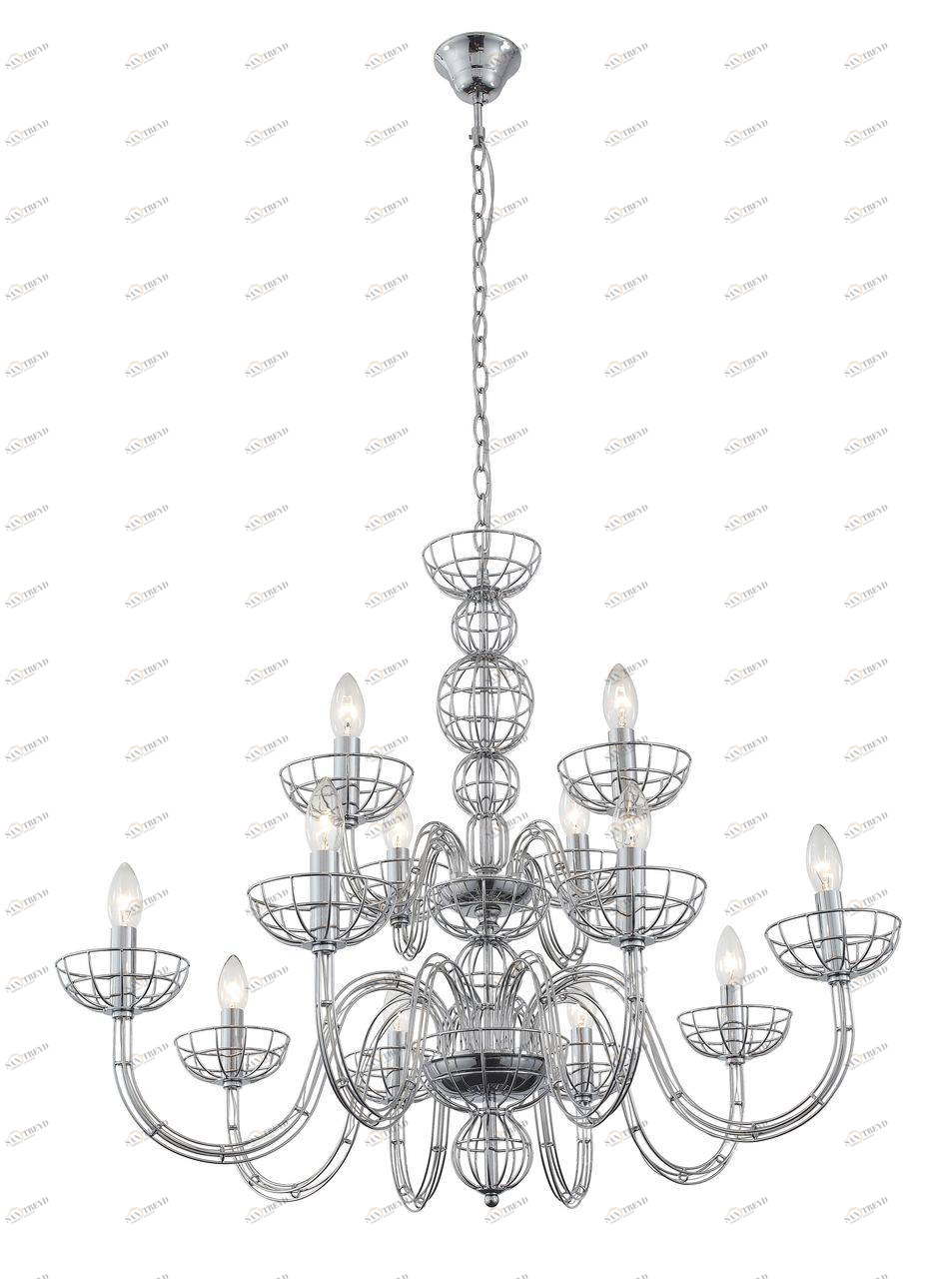 Подвесная люстра ST Luce Manic SL165.103.12 ST LUCE ДИЗАЙНЕРСКИЕ, MANIC, ДВУХЪЯРУСНЫЕ 057846 Хром 
