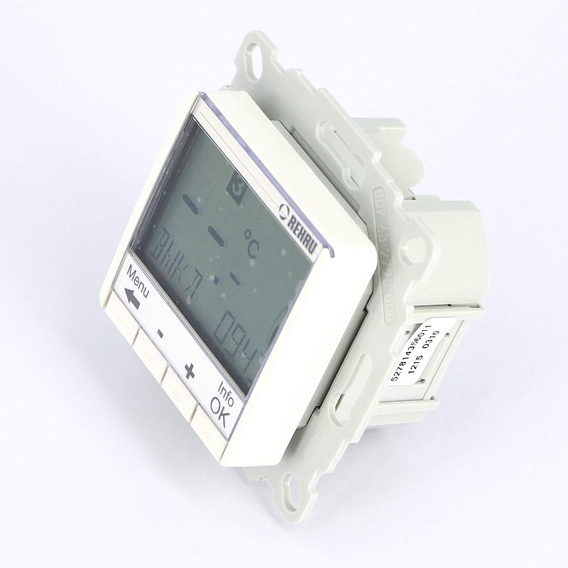 Термостат Optima с цифровым дисплеем многофункциональный программируемый с датчиком температуры REHAU 10 А 202923 - Вид №1