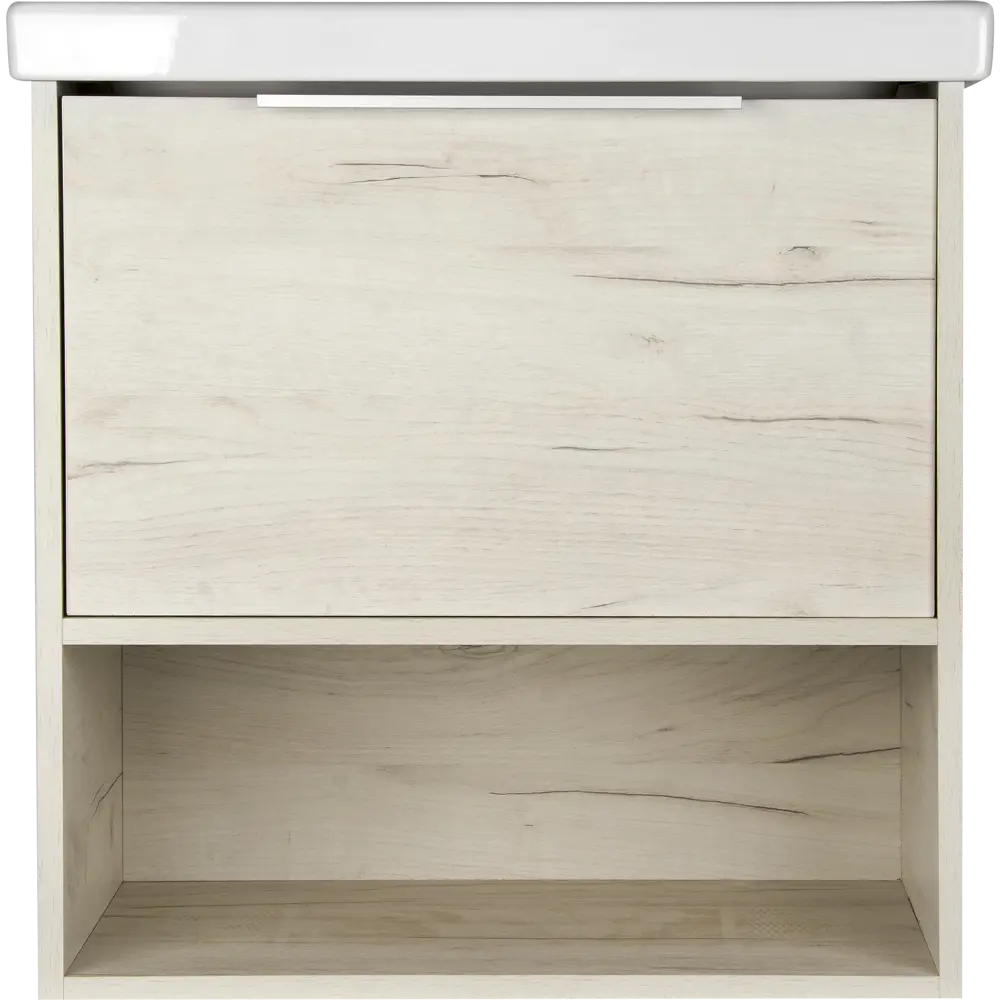 Тумба под раковину подвесная «Дана» 60 см цвет дуб крафт бежевый SANFLOR STLM-2161648