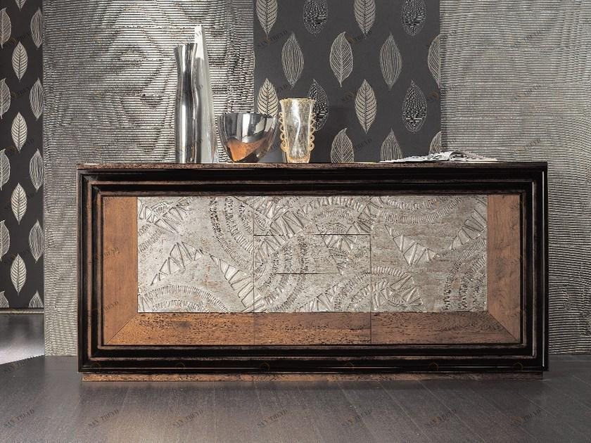 Cantiero Комод с серебряными листами с распашными дверцами с ящиками Étoile day El001s