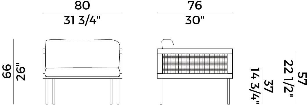 Potocco Кресло с подлокотниками Loom 880/pr-out - Вид №5