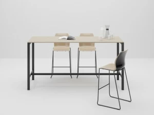 PROF Прямоугольный деревянный высокий стол Dieci