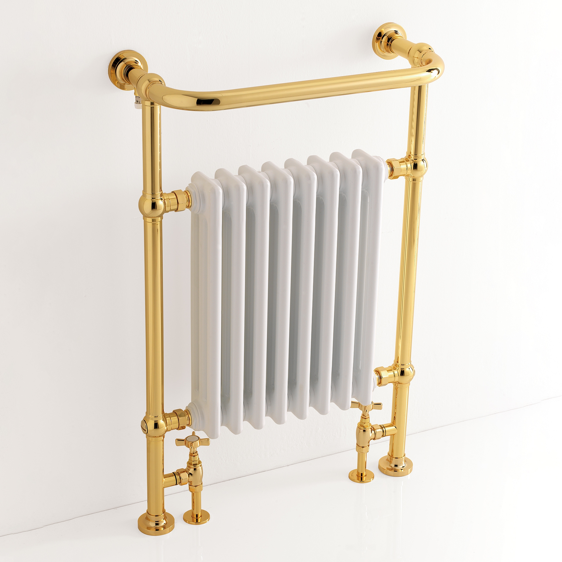 1234 3SC Напольный полотенцесушитель PLAZA из латуни, версия с подогревом воды. диаметр трубы 30мм. Включены клапаны. Classico Treesseci 3SC