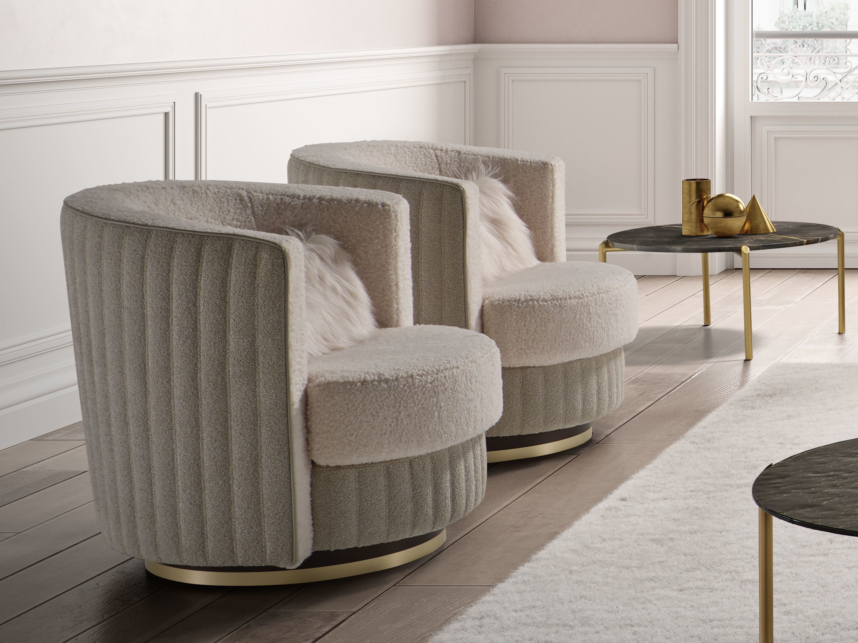 Ткань поворотный стул с подлокотниками Former In Italia VICKY ARCH-00023425