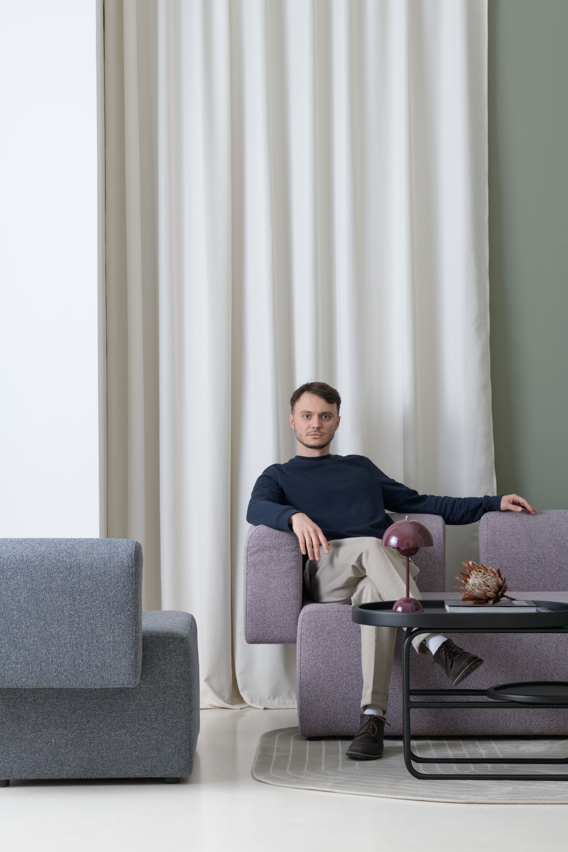 Ткань контракт диван с журнальным столиком Shishka Project Candy ARCH-00002549 - Вид №4