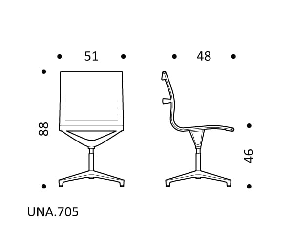 4-спицевое тканевое вращающееся офисное кресло ICF один стул ARCH-00071613 - Вид №3