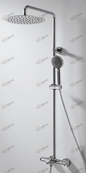 Душевая колонна с термостатическим смесителем для душа и верхним душем WATERFALL F639114C-A5-RUS bravat