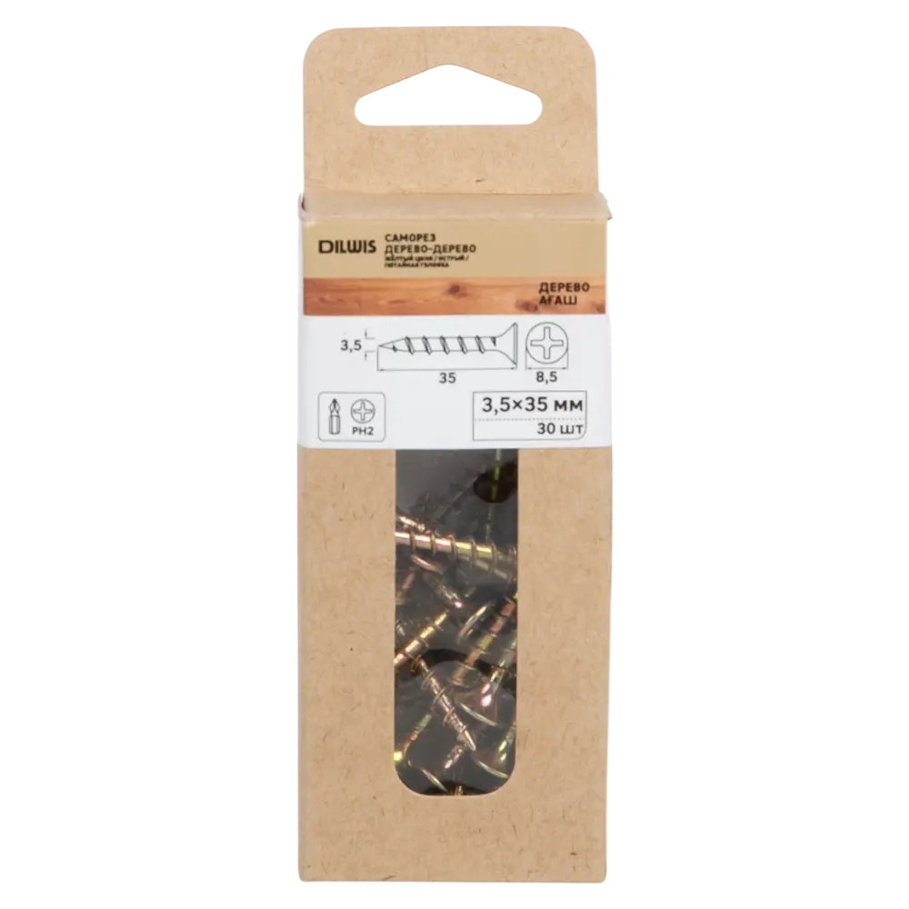 Саморезы по дереву DILWIS оцинкованные 3.5x35 мм (30 шт) 89386209 STLM-1577365 - Вид №3