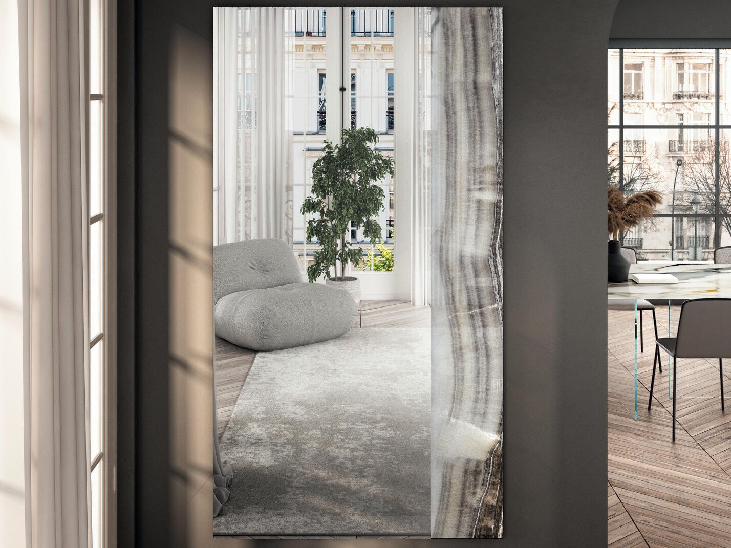 Прямоугольное настенное зеркало Lago 36e8 ARCH-00005026 - Вид №1