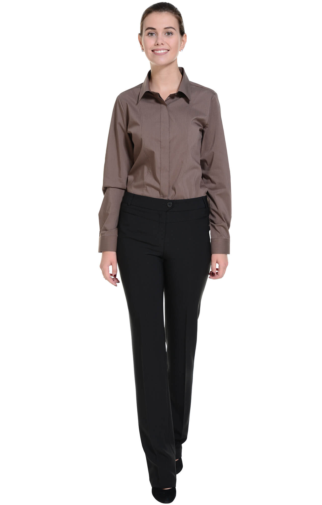 62510 Рубашка женская  chocolate El-Risto  Корпоративная одежда  размер 42 (S)  - Вид №8