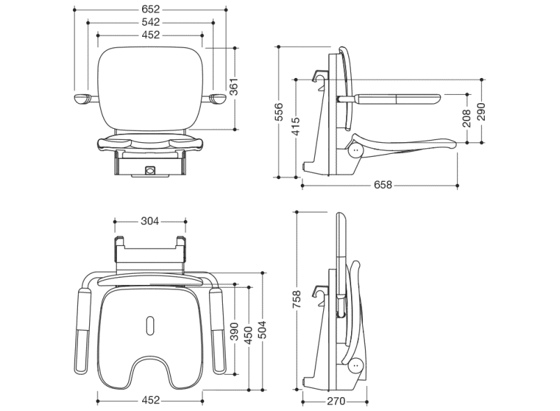 802.51.14660 Подвесное сиденье премиум-класса HEWI Sitzen  - Вид №2