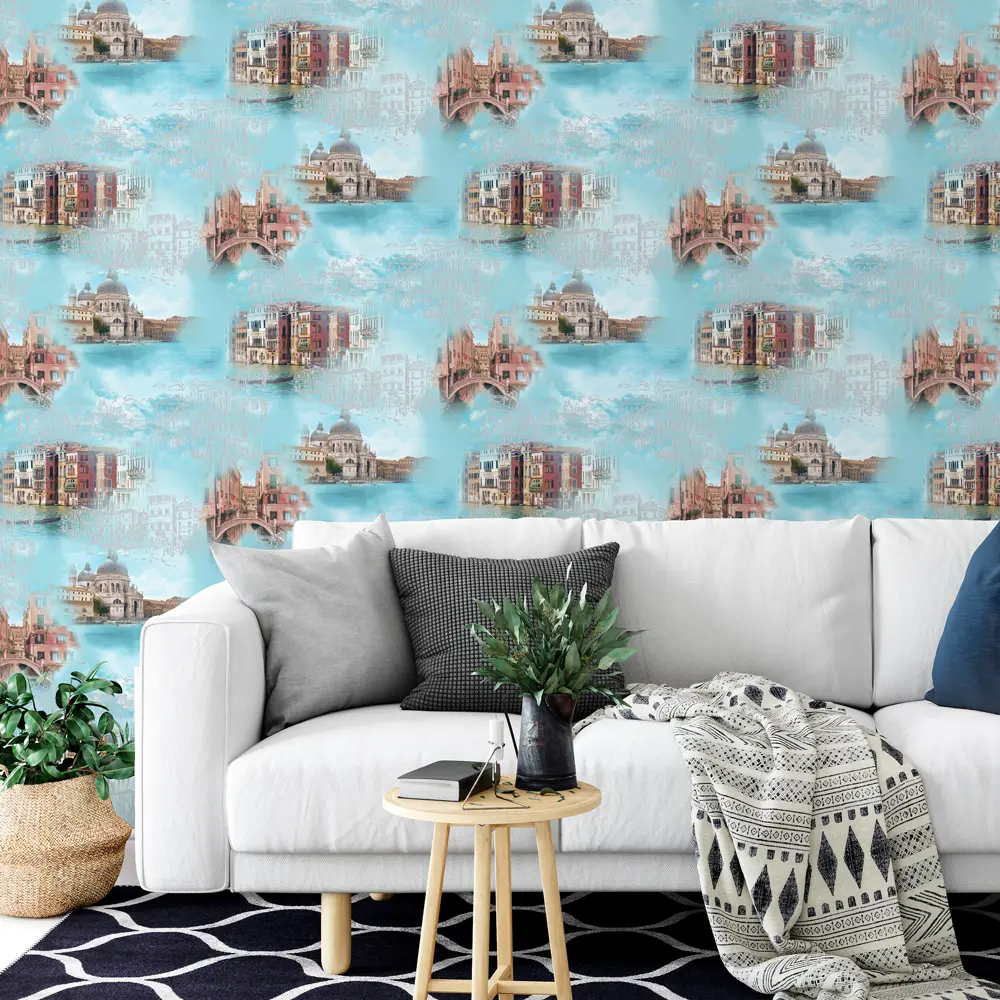 Обои виниловые WallDecor Венеция голубые 0.53 м 85000-62 82638293 STLM-2160354 WALL DECOR - Вид №2