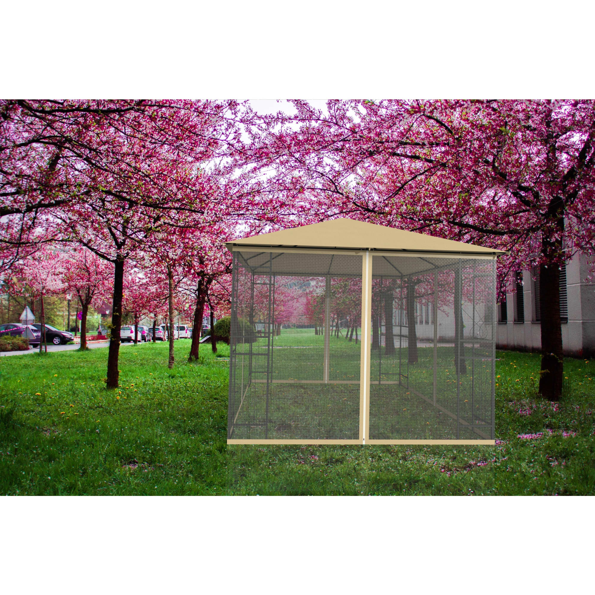 82697256 Шатер садовый с антимоскитной сеткой Рай 3х3х2.73 м сталь белый (без штор) Santreyd  - Вид №3