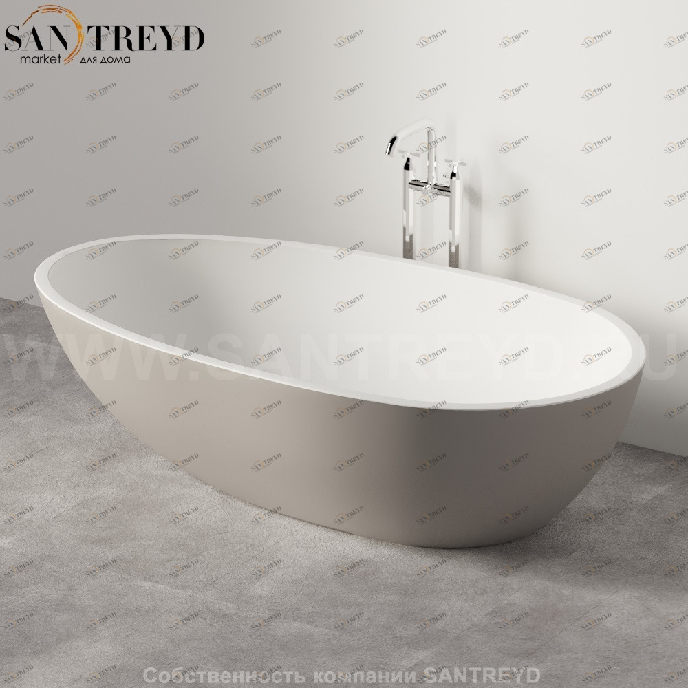 Ванна свободностоящая SPOON M серая Agape AVAS0916ZL