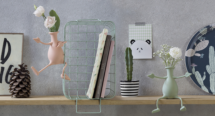 PE555 Ваза для цветов с гибкими ручками florino мятная Peleg Design  - Вид №6