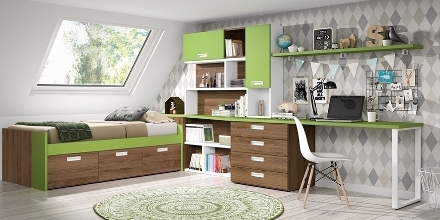 102883 Детская комната с компактной кроватью Ambiente 14 Arasanz Oslo Santreyd - Вид №1