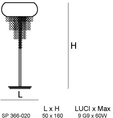 Siru Торшер из муранского стекла Cascata Sp 366-022 - Вид №2
