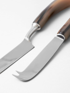 Рожок и ножи для сыра из нержавеющей стали