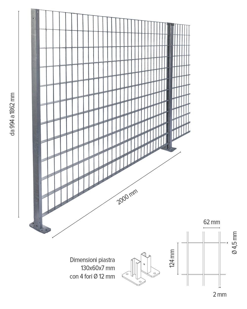 Ограждение из решетки Defim Orsogril MEROPE® ARCH-00092584 - Вид №12