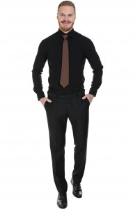 60319 Галстук на резинке темно-коричневый  Офисная одежда  размер