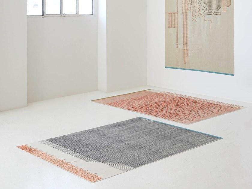 GAN Прямоугольный коврик ручной работы из шерсти в полоску Backstitch sun-id-1410802 - Вид №2