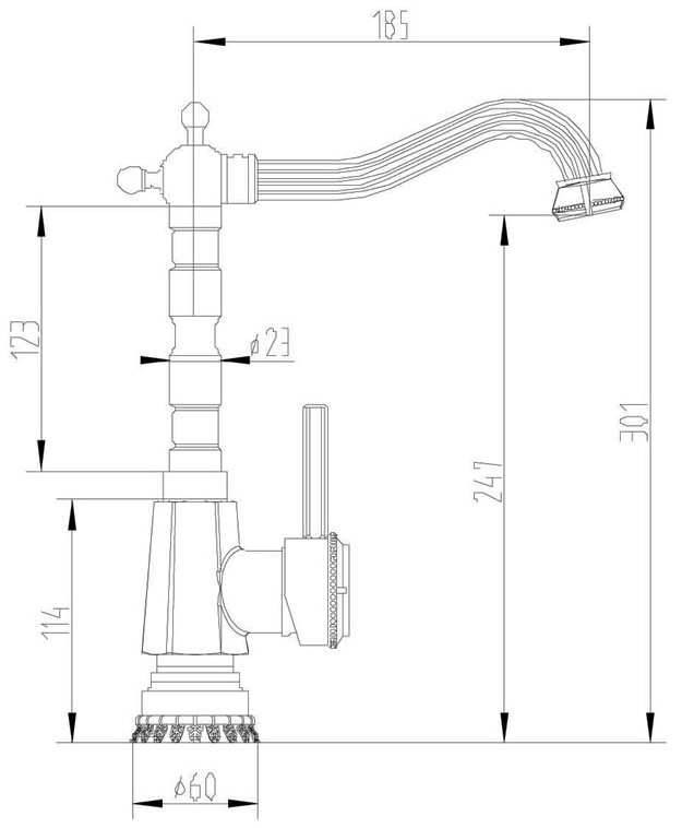 Смеситель ZorG Antic A 306K-BR для кухонной мойки, бронза - Вид №1