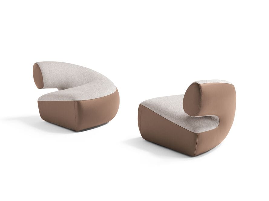 Тканевое кресло с подлокотниками и кожей Max Divani ABBRACCI ARCH-00067523 - Вид №2