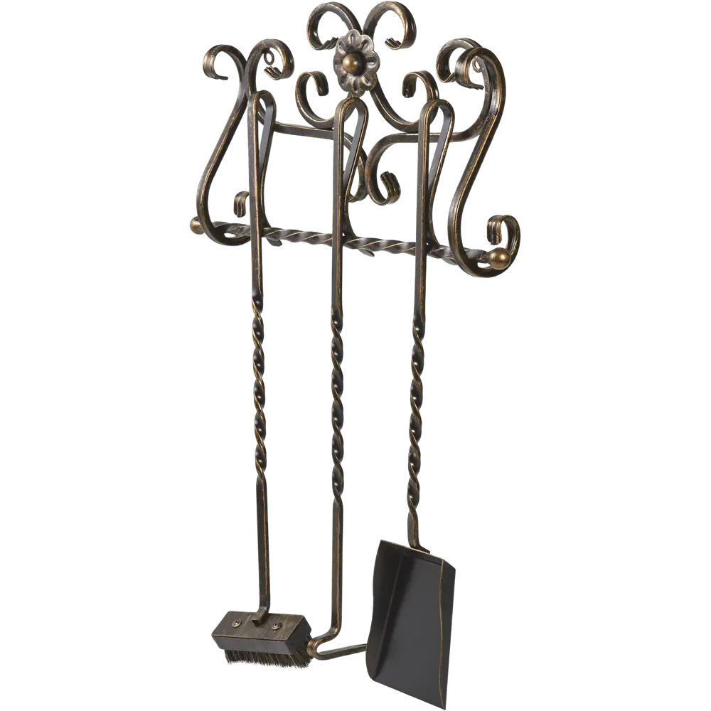 GRATAR Настенный каминный набор с кованым цветком 13349172 STLM-0003045 - Вид №1