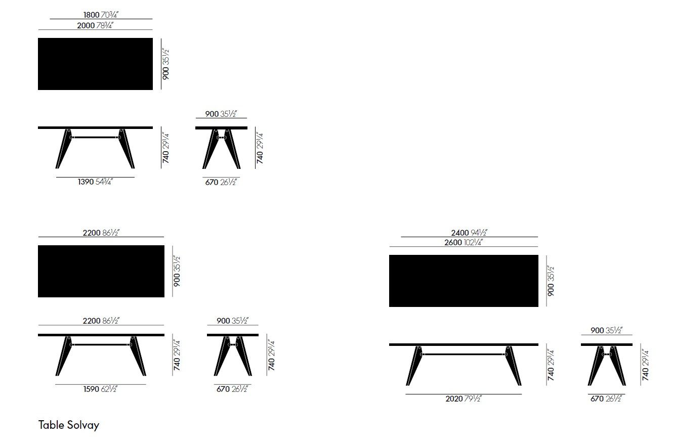 Прямоугольный стол из массива дерева VITRA TABLE S.A.M. BOIS ARCH-00131065 - Вид №3