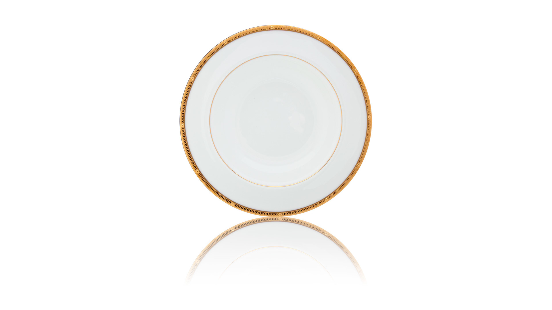 10665390 Noritake Набор из 6 тарелок обеденных Noritake "Рочель,золотой кант" 27см Фарфор костяной  - Вид №1