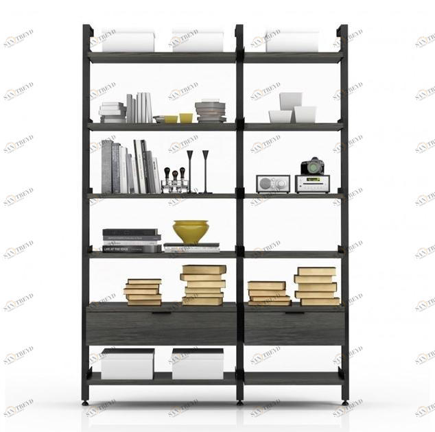 Huppé Модульный книжный шкаф из алюминия с ящиками Gravity Config #3 HUPPE