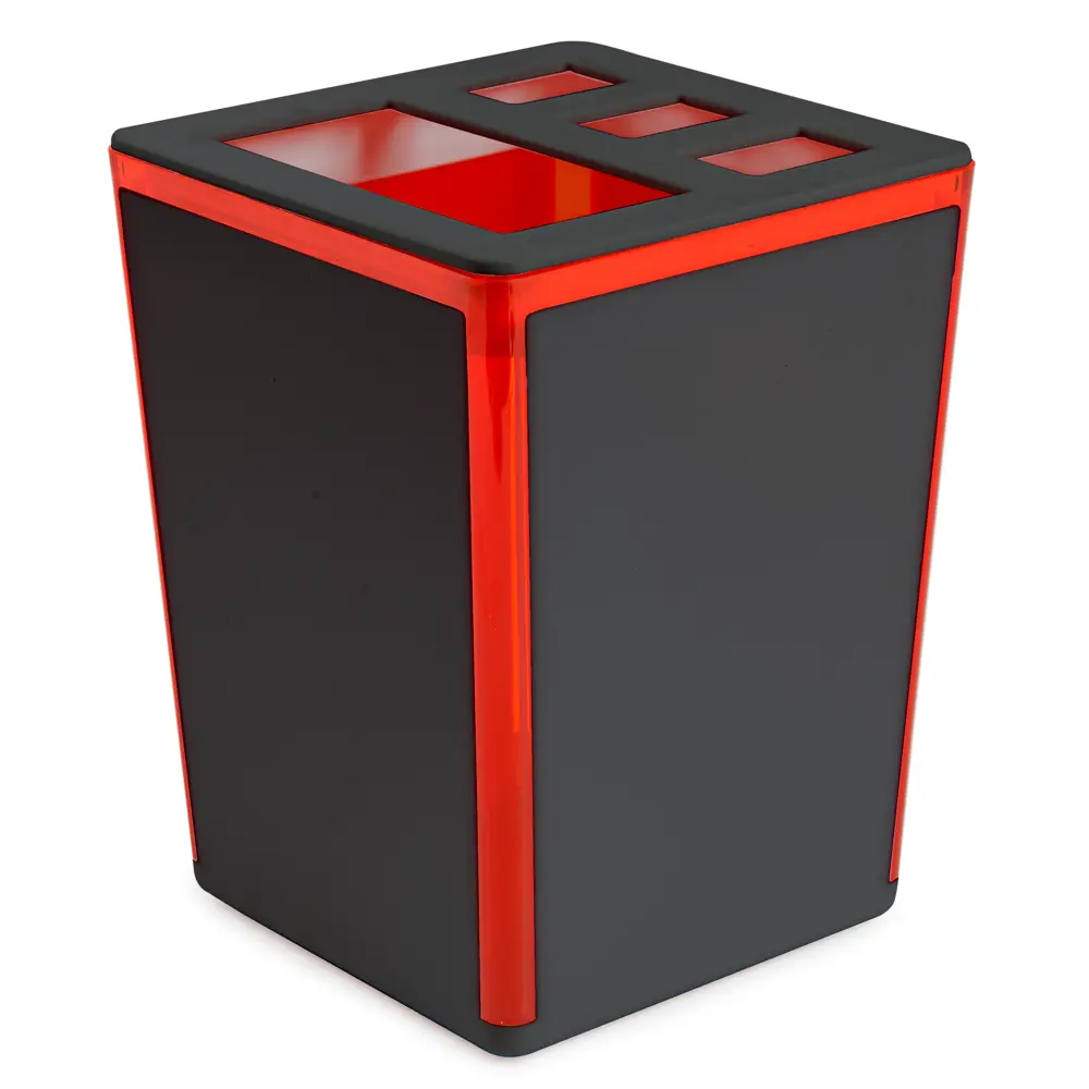 Подставка для зубных щёток Spacy пластик цвет базальт/красный BEROSSI STLM-2032723