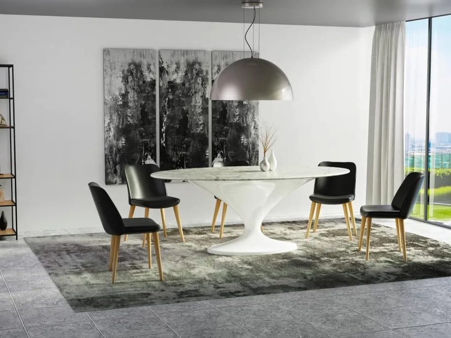 Овальный стол из стекловолокна с мраморной столешницей GANSK CHARM OVAL ARCH-00106311 - Вид №2