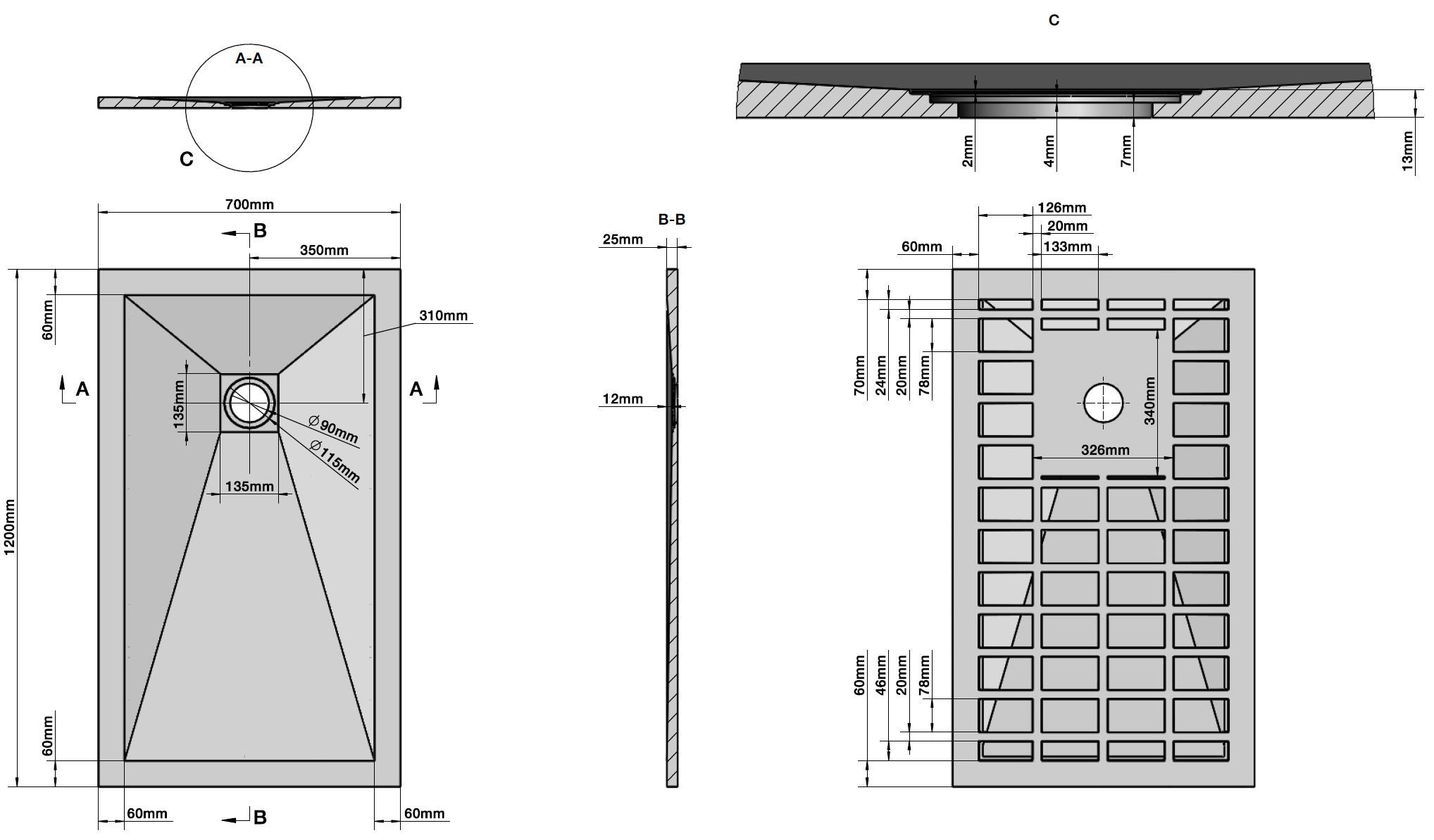 Прямоугольный поддон для душа Mineralmarmo® GSG Ceramic Design ROCK ARCH-00016690 - Вид №5