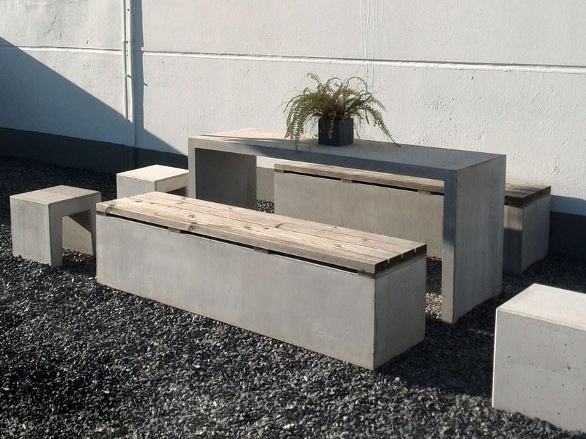 CO33 Садовая скамейка из бетона Angulus Gb 3 - Вид №2