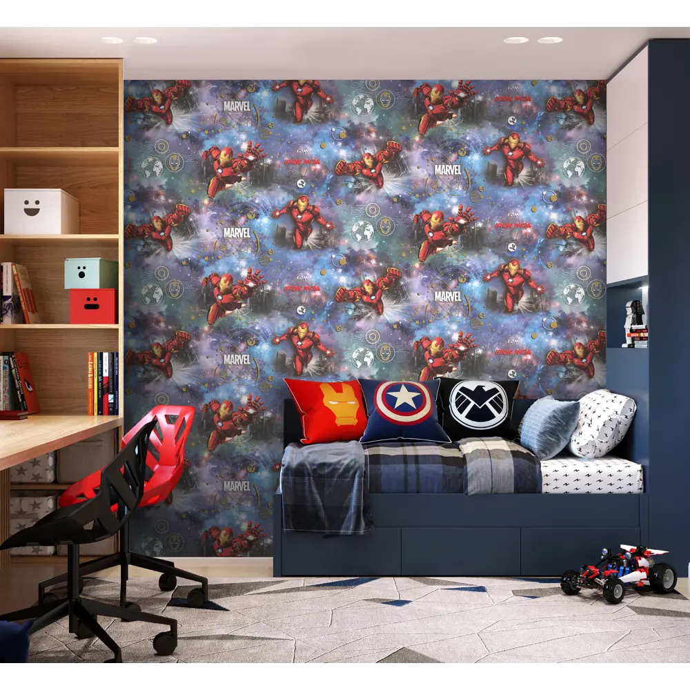 Обои флизелиновые Ovk design Железный человек синие 1.06 м 10650-01 84253395 STLM-2046571 - Вид №2