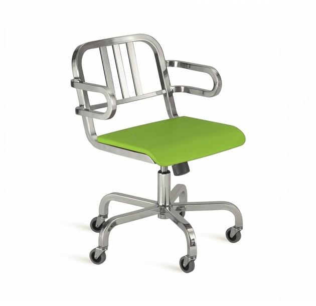 Emeco Вращающееся кресло из алюминия с подлокотниками на колесиках Nine-o™ sun-id-1483644 - Вид №4