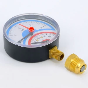 Термоманометр радиальный с клапаном для монтажа/демонтажа EMMETI 4бар 120 град.C